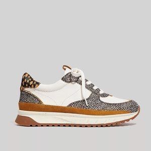 Madewell Kickoff Trainer Sneakers in Leather and Spot Mix Calf Hair